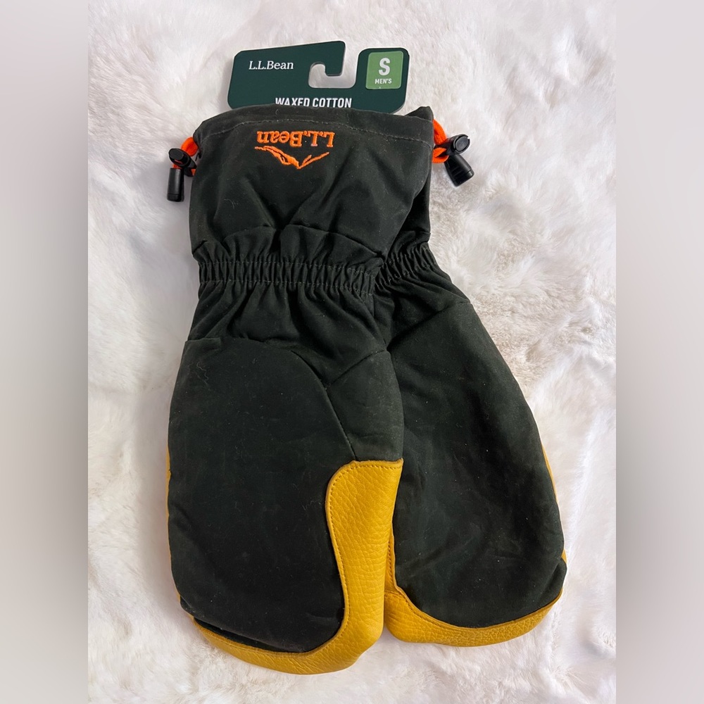 L.L BEAN WAXED COTTON CHOPPER MITTS, NWT